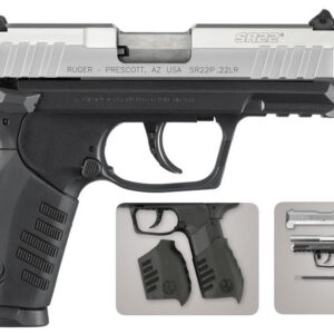 Ruger SR22 22LR Rimfire Pistol with Silver Anodized Slide