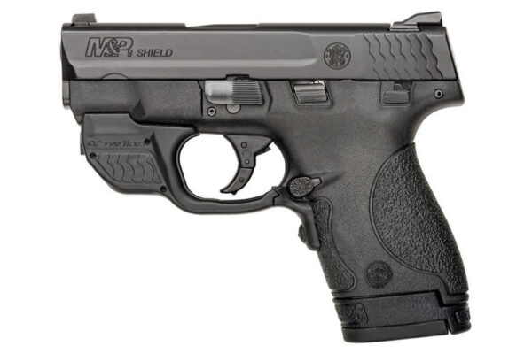 Smith & Wesson M&P9 Shield 9mm Centerfire Pistol with Green Crimson Trace Laserguard