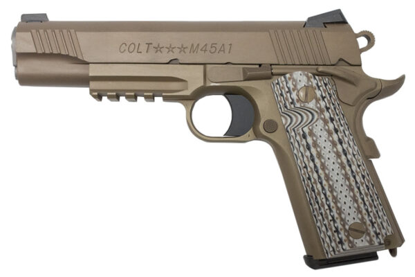 Colt M45A1 CQBP Marine 1911 .45 ACP with Desert Tan Finish and Rail