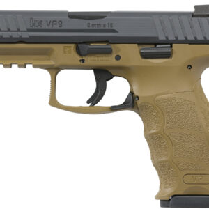 H&K VP9 9mm Flat Dark Earth (FDE) Striker-Fired Pistol with Night Sights