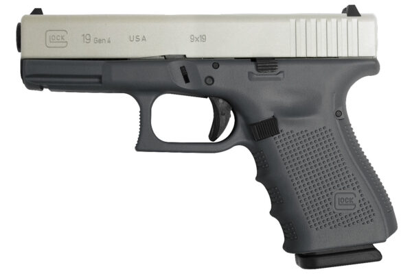 Glock 19 Gen4 9mm 15-Round Pistol with Battleship Gray Cerakote Frame