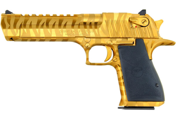 Magnum Research Desert Eagle .44 Mag Mark XIX Titanium Gold with Tiger Stripes