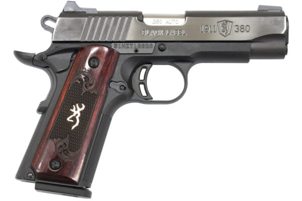 Browning 1911-380 Medallion Pro Compact 380 ACP with Checkered Rosewood Grips