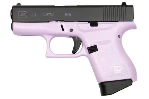 Glock 43 9mm Single Stack Pistol with Natalie Pink Frame