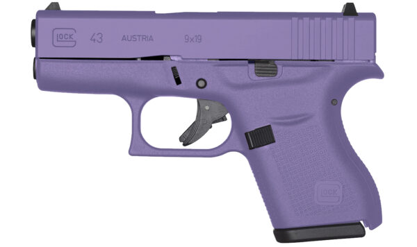 Glock 43 9mm Single Stack Pistol with Royal Purple Cerakote Finish