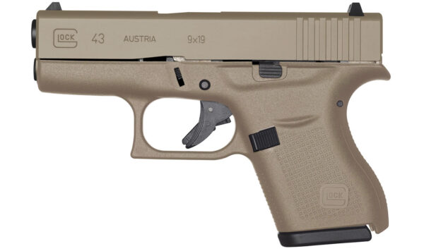 Glock 43 9mm Single-Stack Pistol with Magpul Dark Earth Cerakote Finish
