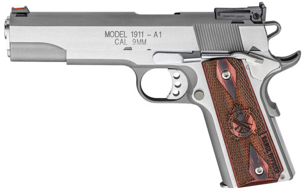 Springfield 1911-A1 Range Officer 9mm Stainless Essentials Package w/ Adjustable Rear Sight