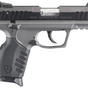 Ruger SR22 22LR with Tungsten Cerakote Grip Frame and Fiber Optic Sight