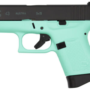 Glock 43 9mm Aqua Blue Duracoat Single Stack Pistol