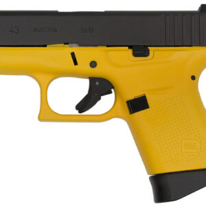 Glock 43 9mm Single-Stack Pistol with Yellow Cerakote Frame