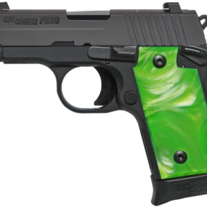 Sig Sauer P238 380 ACP Carry Conceal Pistol with Green Pearlite Grips
