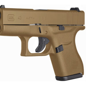 Glock 43 9mm Single Stack Pistol with Combat Coyote Tan Cerakote Finish