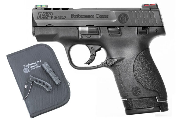 Smith & Wesson M&P9 Shield 9mm Performance Center Ported Everyday Carry Kit with Knife and Flash