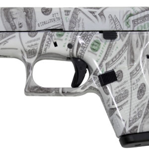 Glock 42 380 ACP Carry Conceal Pistol with Glow-in-the-Dark Hundred Dollar ($100) Bill