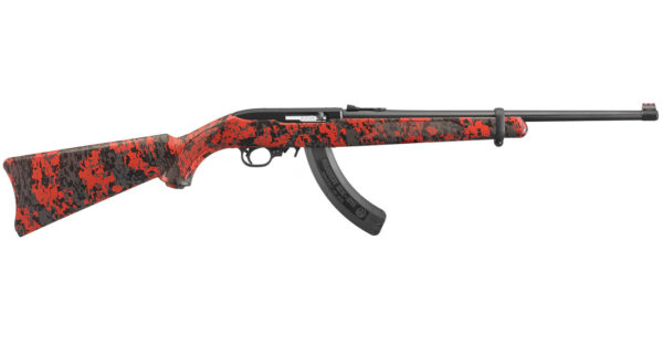 Ruger 10/22 22LR Rimfire Rifle with Red Digital Camo Stock