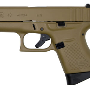 Glock 43 9mm Single Stack Pistol with Tactical Coyote Tan Cerakote Finish