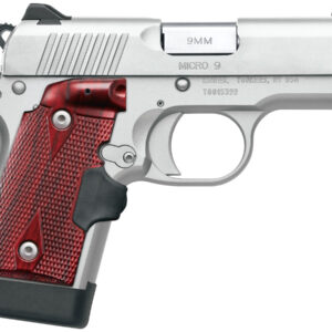 Kimber Micro 9 Stainless 9mm with Rosewood Crimson Trace Lasergrips and Green Fiber Opt