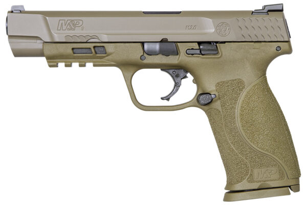 Smith & Wesson M&P9 M2.0 9mm FDE Centerfire Pistol with 5-Inch Barrel and No Thumb Safety