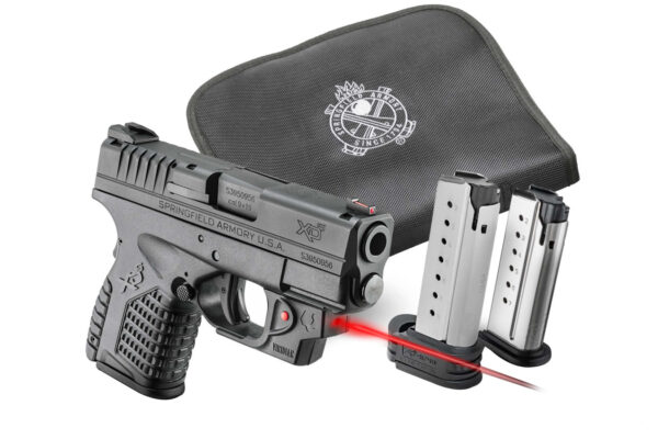 Springfield XDS 3.3 Single Stack 45ACP w/ Viridian E-Series Red Laser and Notebook Gun Case