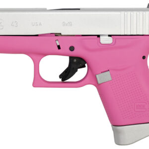 Glock 43 9mm Single-Stack Pistol with Cerakote Pink Frame and Aluminum Slide