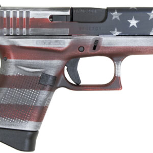 Glock 43 9mm Single Stack Pistol with Cerakote Battleworn American Flag Finish (Made i