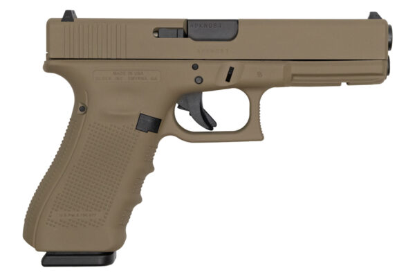 Glock 17 Gen4 9mm 17-Round Pistol with Cerakote FDE Finish (Made in USA)