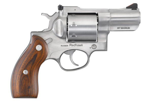 Ruger Redhawk 357 Mag Satin Stainless Revolver with Hardwood Grips