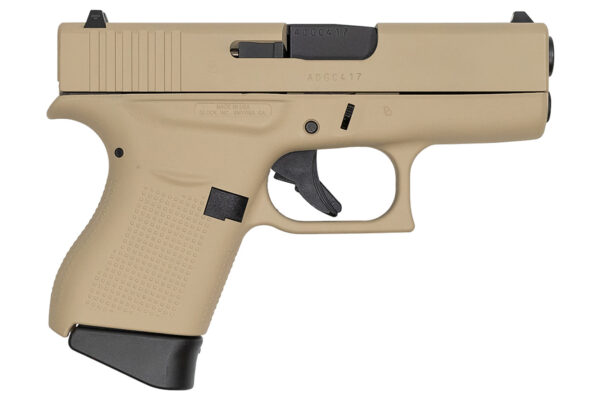 Glock 43 9mm Desert Tan Cerakote Single Stack Pistol (Made in USA)