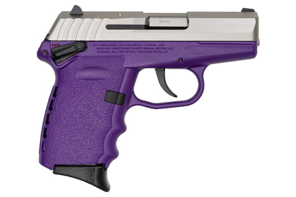 SCCY CPX-1 9mm Pistol with Purple Frame and Stainless Steel Slide
