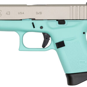 Glock 43 9mm Robins Egg Blue Cerakote Single Stack Pistol (Made In USA)