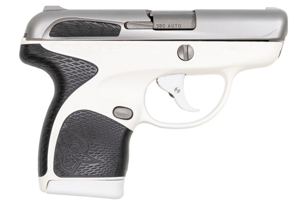 Taurus Spectrum .380 Auto White/Stainless Pistol with Black Grips