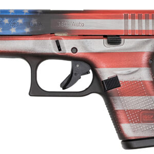 Glock 42 380 ACP Single Stack Pistol with Battleworn American Flag Cerakote Finish (Made in USA)