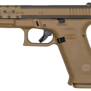 Glock 19x 9mm Full-Size FDE 17-Round Pistol with USA Flag Laser Etched Slide