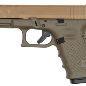 Glock 19 Gen4 9mm 15-Round Pistol with OD Green Frame and Tan American Flag Slide
