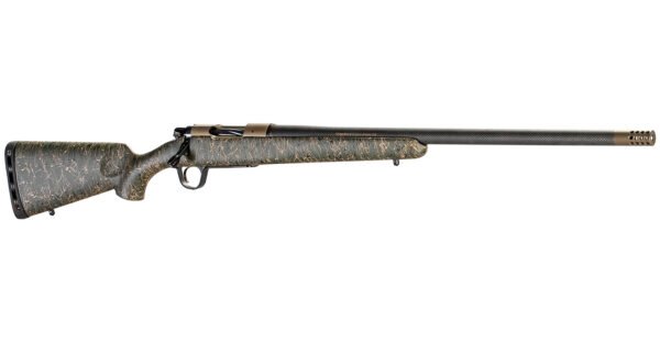 Christensen Arms Ridgeline 28 Nosler Bolt-Action Rifle with Bronze Receiver and Green/Black/Tan S