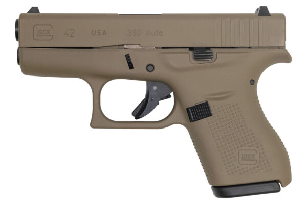 Glock 42 380 ACP Single Stack Pistol with FDE Cerakote Finish