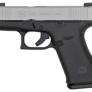 Glock 43X 9mm 10-Round Pistol with Silver Slide and AmeriGlo Bold Night Sights