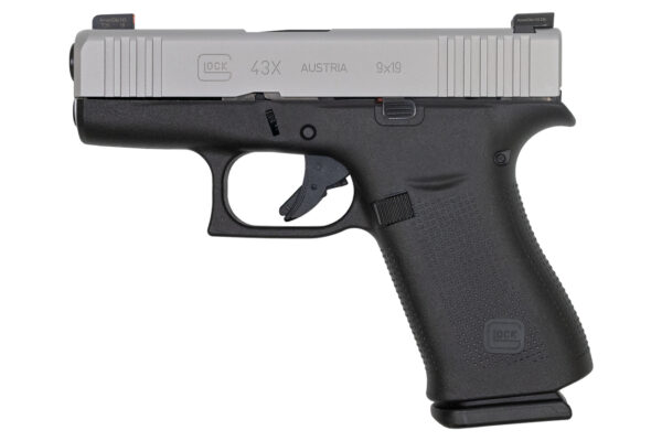 Glock 43X 9mm 10-Round Pistol with Silver Slide and AmeriGlo Bold Night Sights