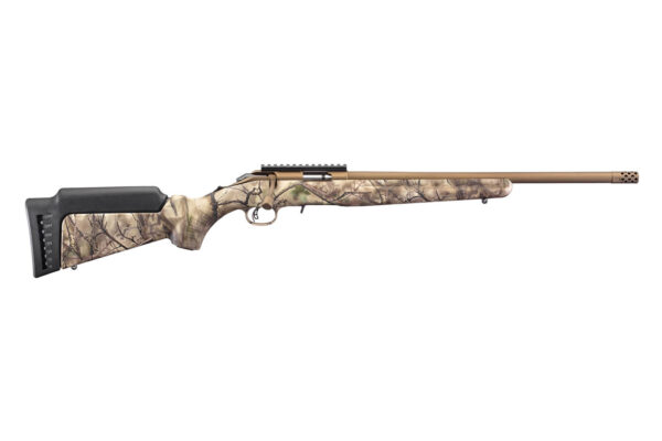 Ruger American Rimfire 22LR 18 Inch with Threaded Barrel Bronze Cerakote Go Wild Camo