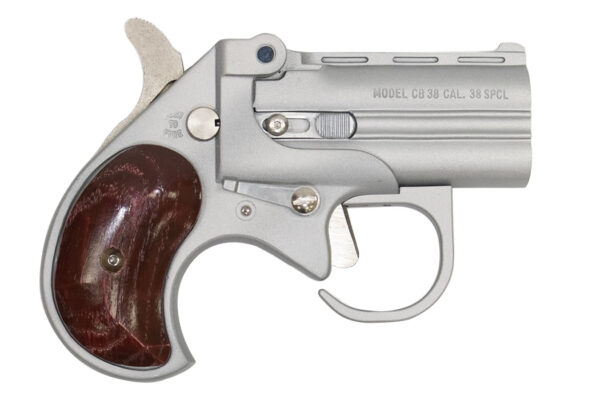 Cobra Enterprise Inc 38 Special Big Bore Derringer Guardian Package with Satin Finish and Rosewood Gr