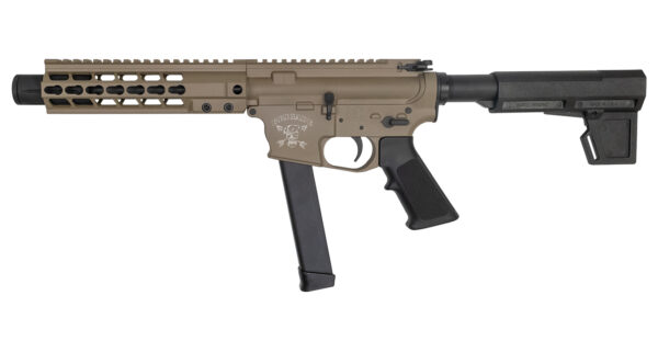 Brigade Mfg Inc 9mm Flat Dark Earth Battle Pistol with KeyMod Rail and Billet Lower Receiver