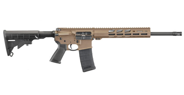 Ruger AR-556 5.56mm Barrett Brown Cerakote Semi-Automatic Rifle with Free Float Handguard