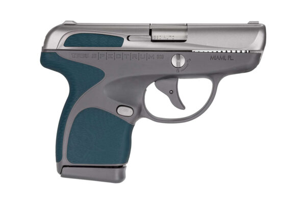 Taurus Spectrum 380 Auto Stainless Silver/Gray with Indigo Blue Grips