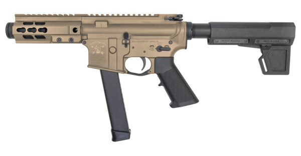 Brigade Mfg Inc BM-9 Forged 9mm AR-Style Pistol with FDE Cerakote Finish and 5.5 inch Barrel