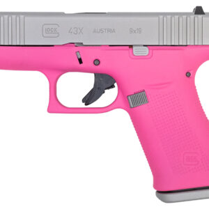 Glock 43X 9mm 10-Round Pistol with Prison Pink Frame and Silver PVD Slide