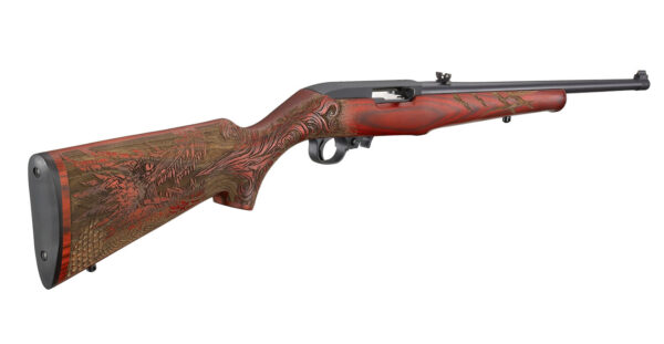 Ruger 10/22 22LR Rimfire Rifle with Red Laminate Dragon Stock