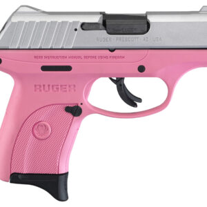 Ruger EC9s 9mm Striker-Fired Pistol with Pink Grip Frame and Aluminum Cerakote Slide