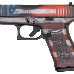 Glock 43x 9mm Pistol with Battleworn USA Cerakote Flag Finish