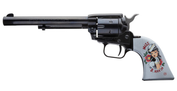 Heritage Rough Rider 22 LR Single Action Revolver with 6.5 inch Barrel and Miss B. Havin Grips