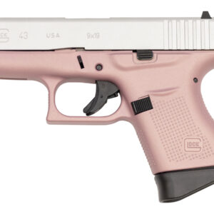 Glock 43 9mm Carry Conceal PIstol with Cerakote Pink Frame and Aluminum Slide